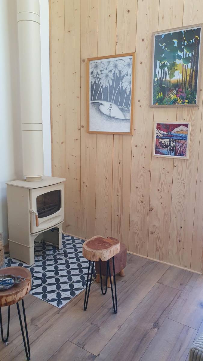 Complément de chauffage par poêle à bois dan sune maison en bois en Gironde