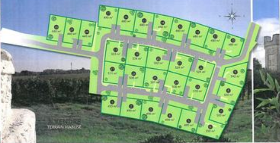 Terrain en lotissement à Arveyres près de Bordeaux