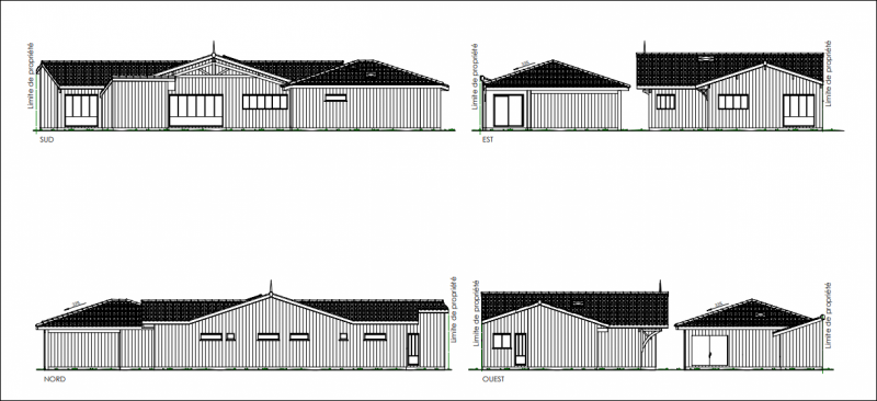 Maison traditionnelle en ossature bois avec dépendances à Lacanau