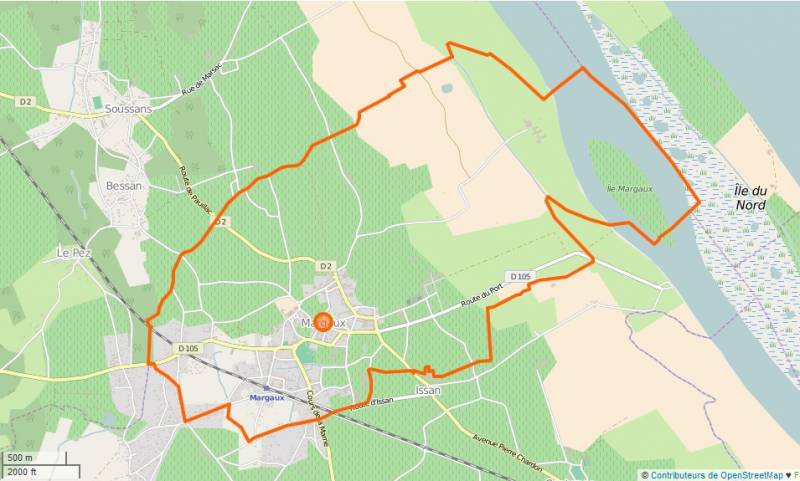 Terrain constructible hors lotissement à Margaux en Médoc