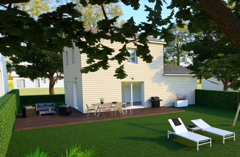 Plan de maison ossature bois à étage en Gironde