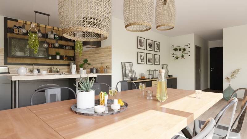 Intérieur maison bois Aquitaine CMOBI